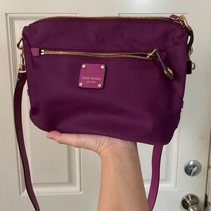 Henri Bendel Jetsetter Camera Bag Nylon Crossbody Bag Purple Gold